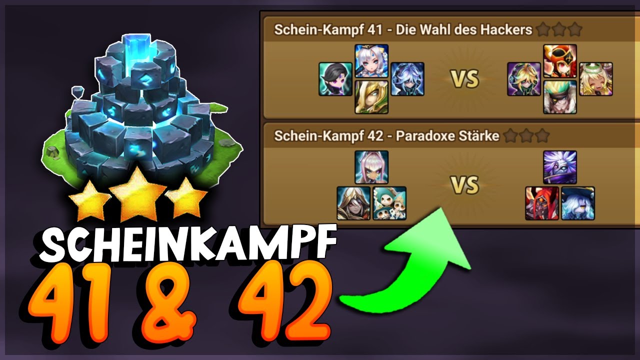 SCHEINKAMPF STUFE 41 & 42 auf 3 STERNE ! Kampf-Trainingsplatz (Mock Battle) 💥 SUMMONERS WAR DEUTSCH