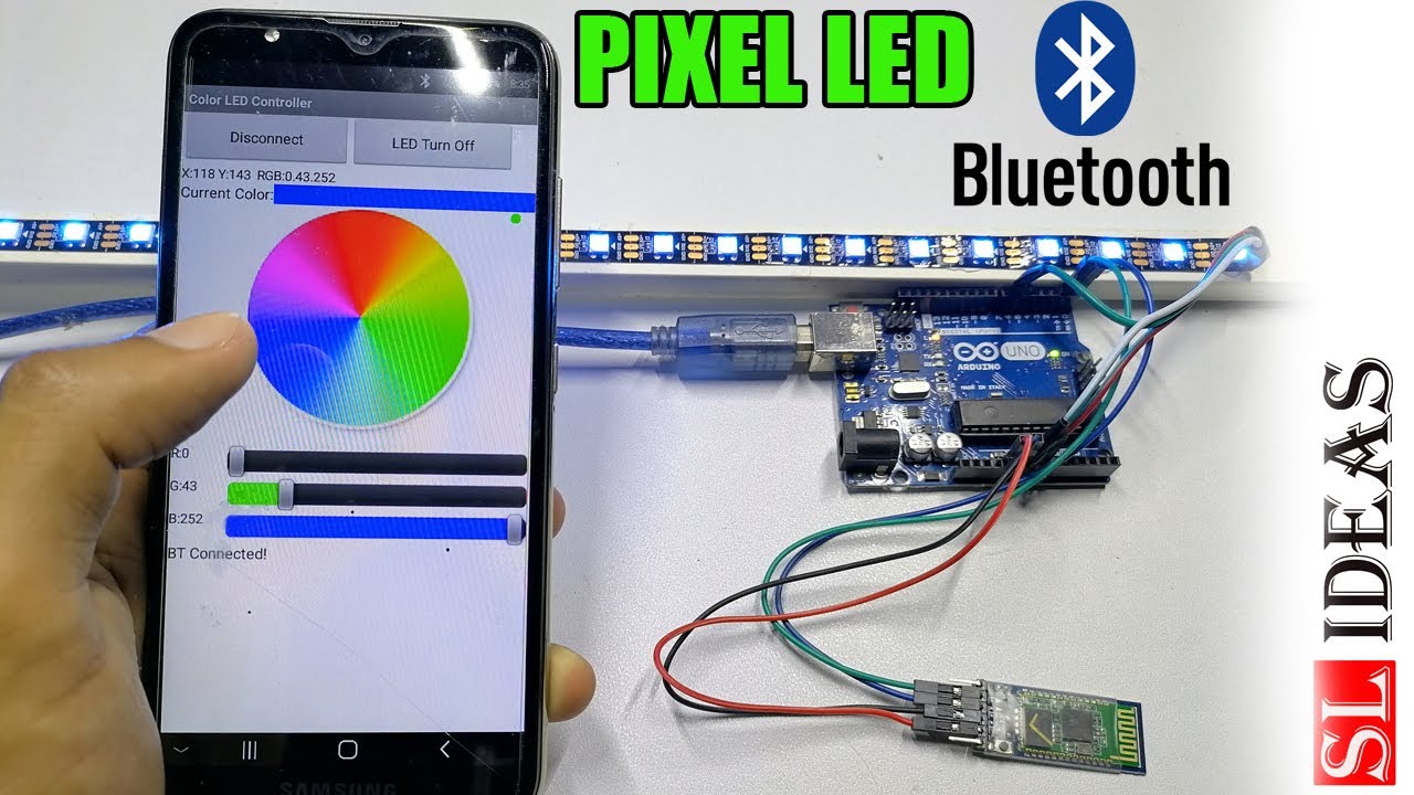 pixel led bluetooth controller Arduino  | Bluetooth RGB LED Controller Smart phone app | WS2812B .