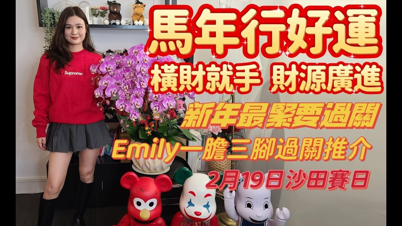 馬年行好運||橫財就手||財源廣進||新年最緊要過關||Emily一膽三腳過關推介||2月19日沙田賽日