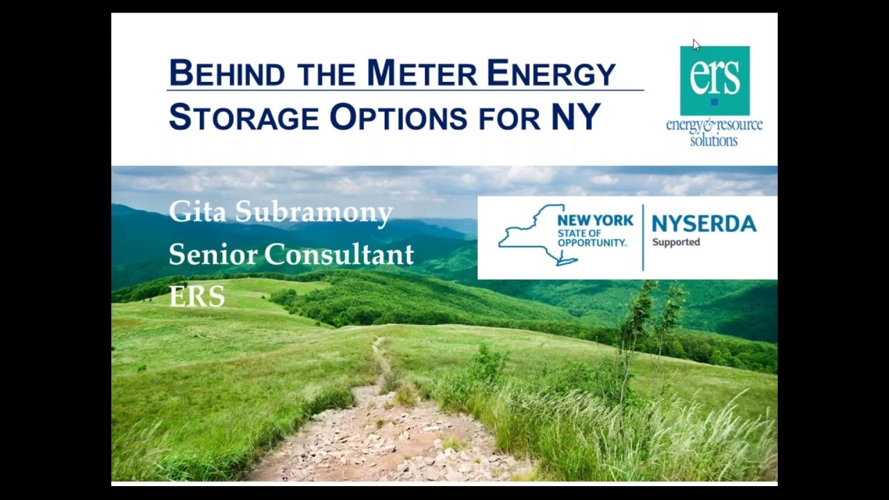 Behind the Meter Energy Storage Options for New York