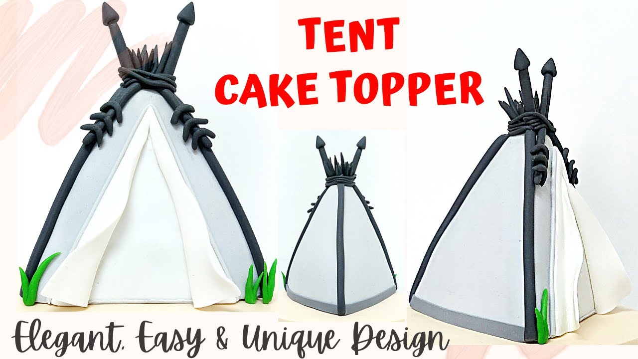 How to make Fondant Tent cake topper ⛺  Tent cake topper | How to make teepee cake topper