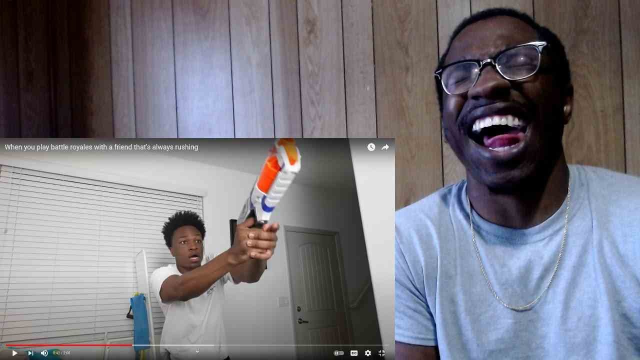 LENARR YOUNG - When you play battle royales with a friend that's always rushing | REACTION