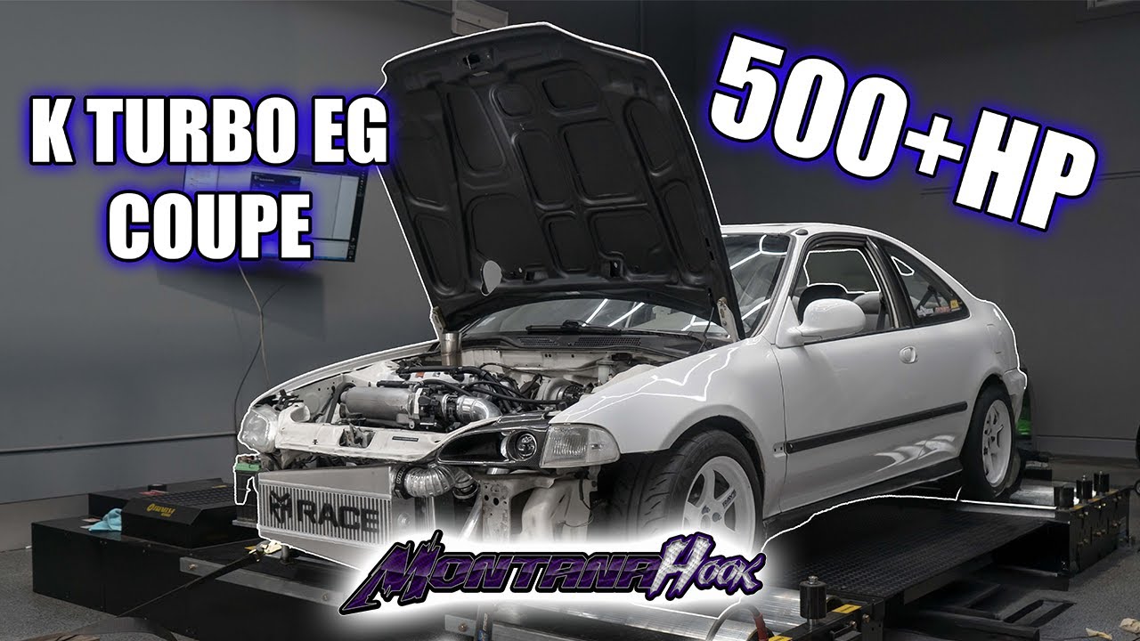 INSANE K20 TURBO EG Coupe Dyno Pull | 500+hp | Street Pull