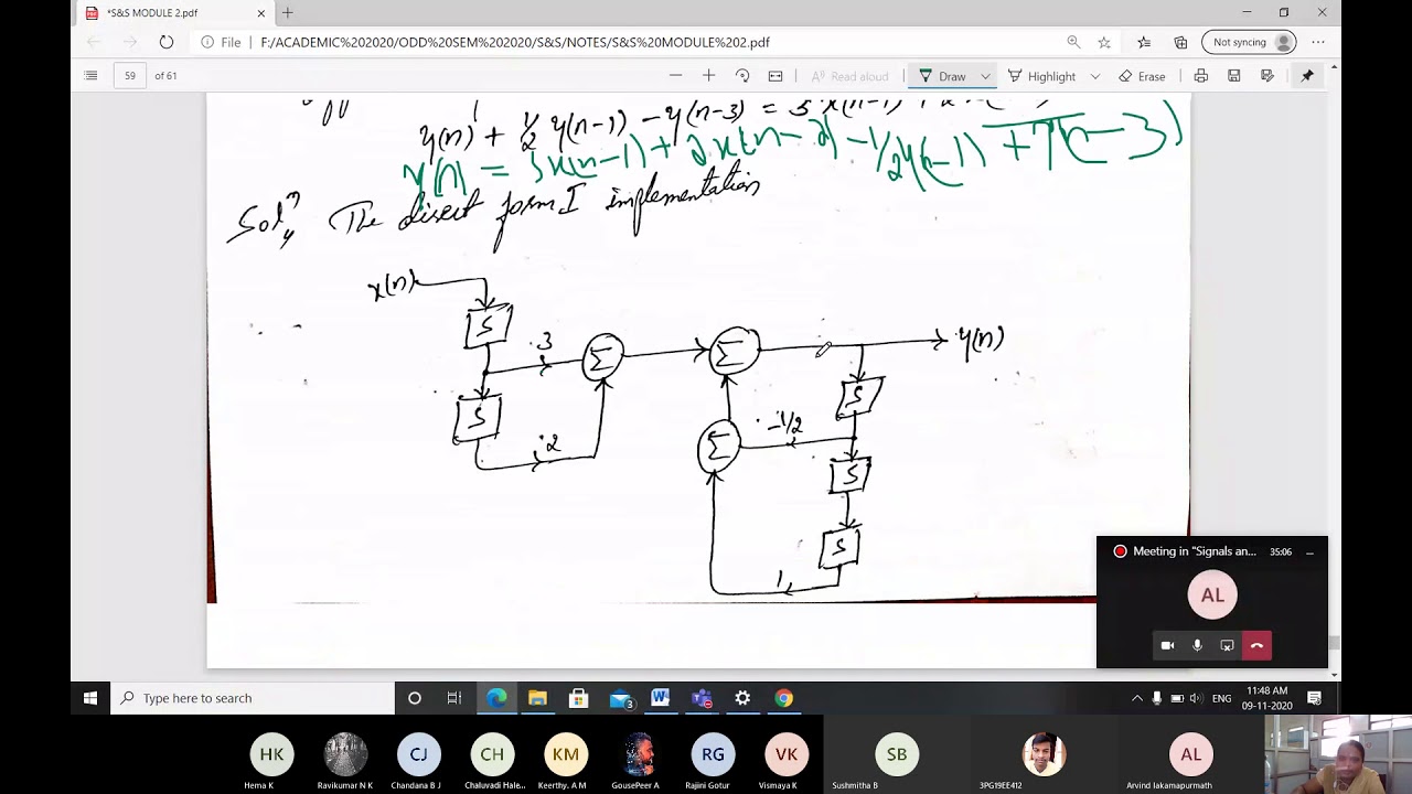 Problems on block diagram representation for LTI system