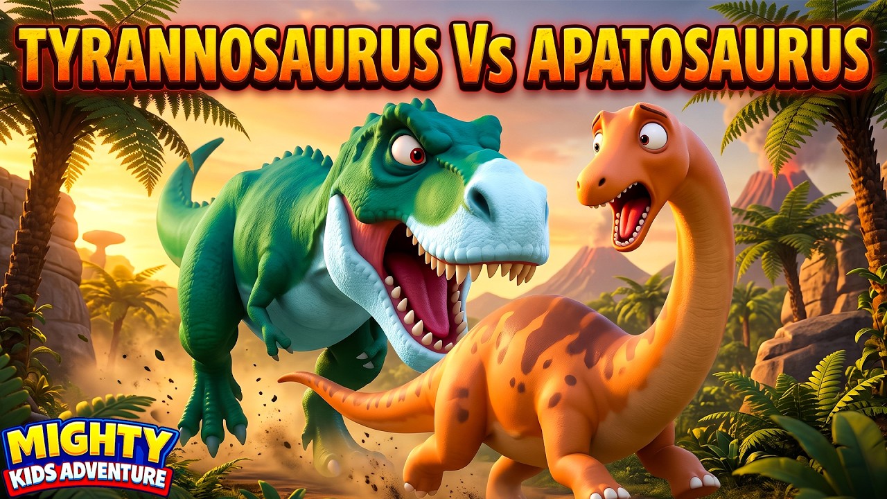 🦖 Tyrannosaurus vs Apatosaurus! Egg Fight Begins! 🥚💥 |  Ep -30 | Dinosaurs for Kids | Kids Cartoon