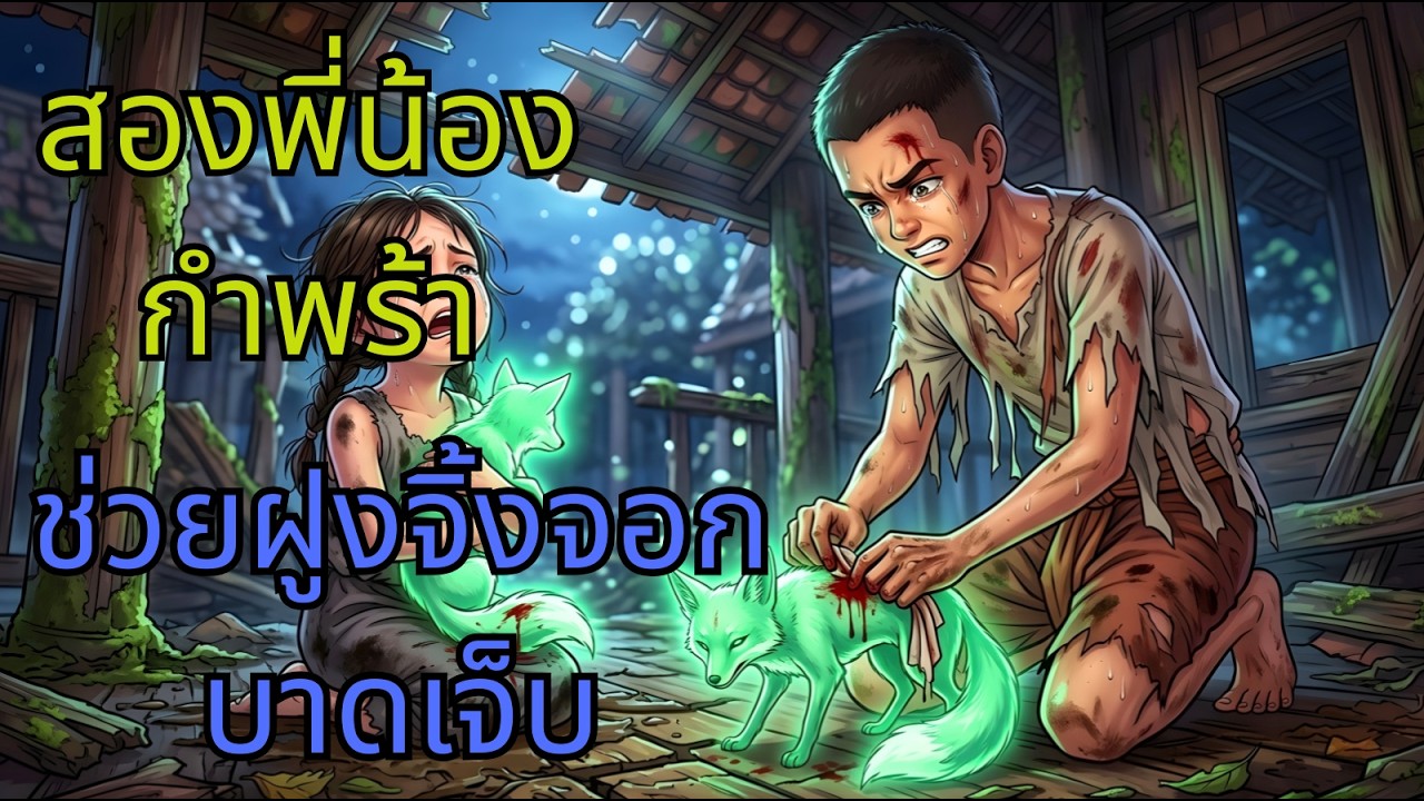 เรื่องราวสุดซึ้งเกี่ยวกับสองพี่น้องกำพร้าที่ช่วยเหลือฝูงสุนัขจิ้งจอกบาดเจ็บจากบ้านร้าง