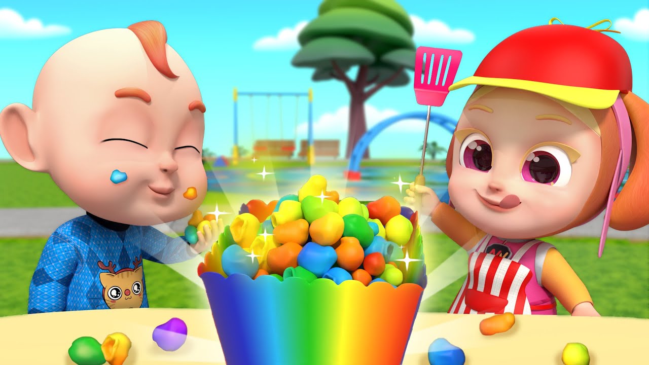 Rainbow Popcorn Song 🌈🍿 Popcorn Truck | Rosoo Kindergarten Nursery Rhymes & Kids Songs