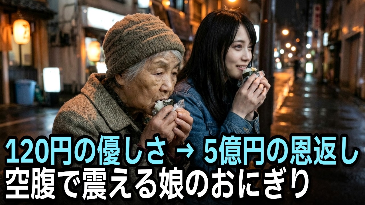 毎晩120円のおにぎりと手紙を届けた貧乏女子大生。「お前はクビだ」と全てを失った翌朝、路地に現れた黒塗りの高級車…老婆の正体を知った瞬間