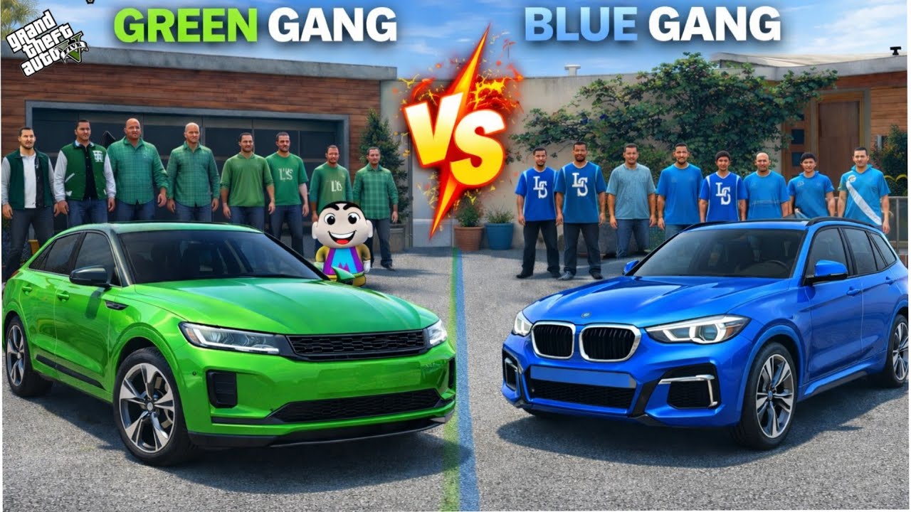 Shinchan Green Gang Vs Frankline Blue Gang Suv Challenge In Gta 5