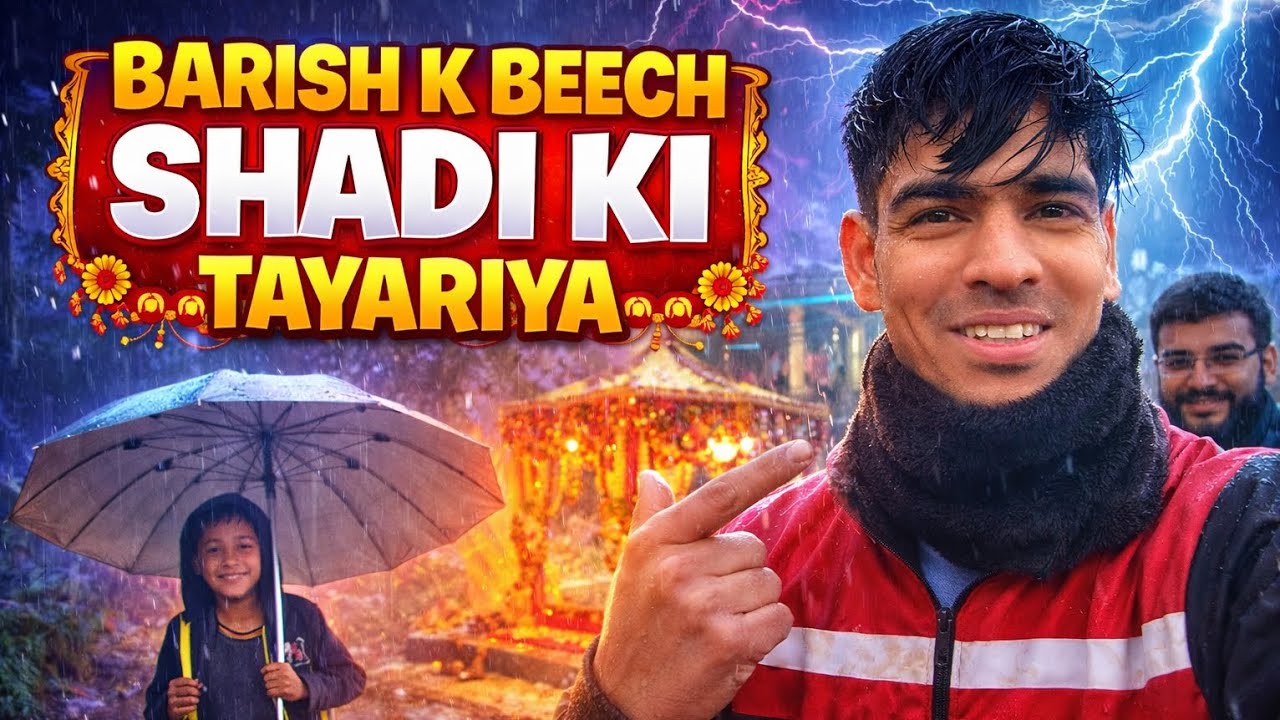 जब बारिश के बीच काम करना हुआ मुश्किल 🌧🌥 #PahadiWedding #newvlog #uttarakhand 