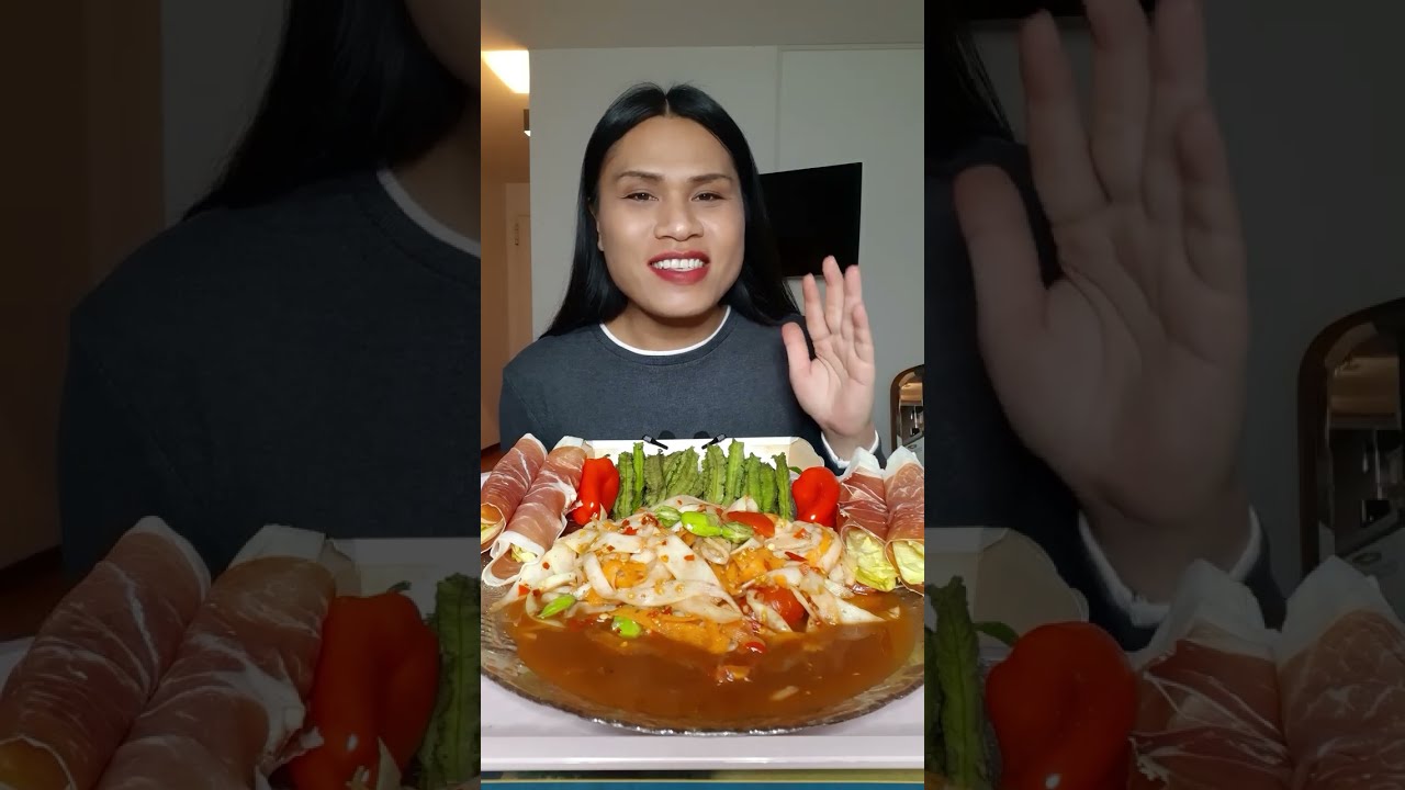ส้มตำมะละกอแซ่บๆค่ะ #ส้มตำ #ถั่วพู 