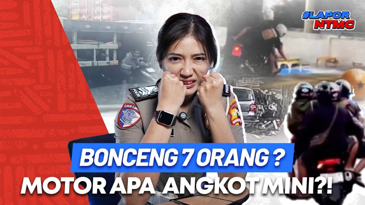 GILA! Motor Bonceng 7 Hingga Nekat Masuk Kolong Truk! 😱