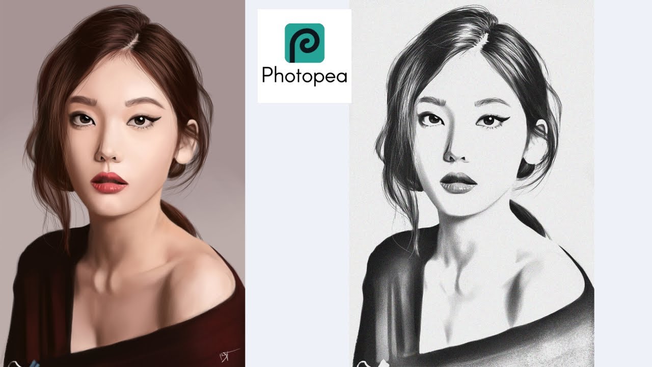 Pencil Sketch effect tutorial II Convert you Image into A Pencil Sketch in Photopea