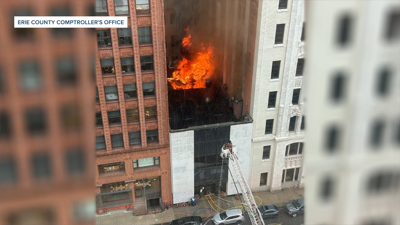 Buffalo Fire Department responds to four-alarm fire on Church Street in Downtown Buffalo