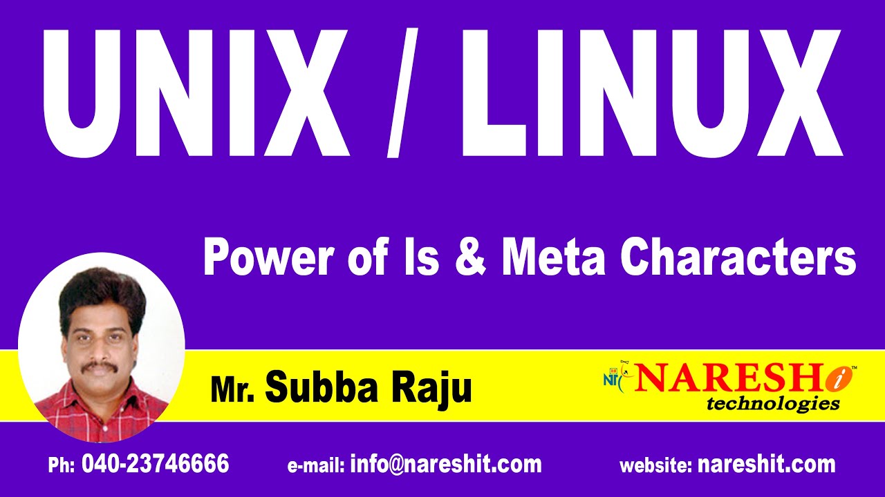 Power of ls & Meta Characters | UNIX Tutorial | Mr. Subba Raju