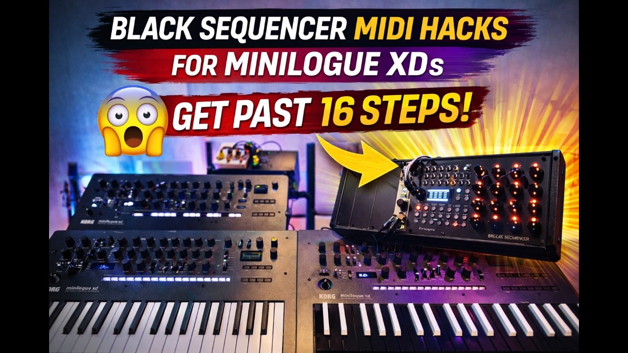 Black Sequencer MIDI Setup for Minilogue XD (Beyond 16 Steps) // Tutorial & Audio Demo