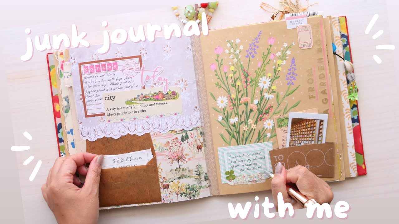 junk journal with me | Soft Flowers in a Storybook Garden 🌸 A Cozy Calm Spread
