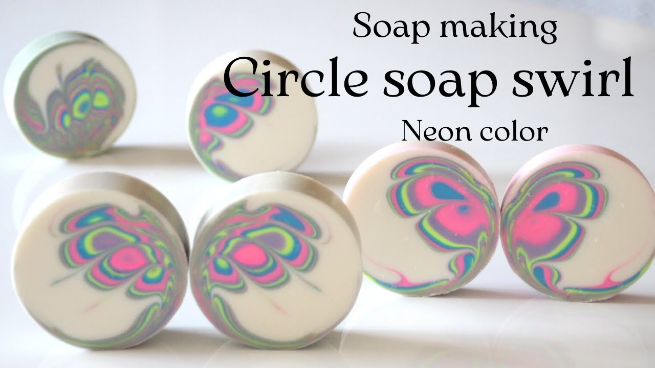Neon Color Circle Swirl Soap Making | Cold Process Soap
