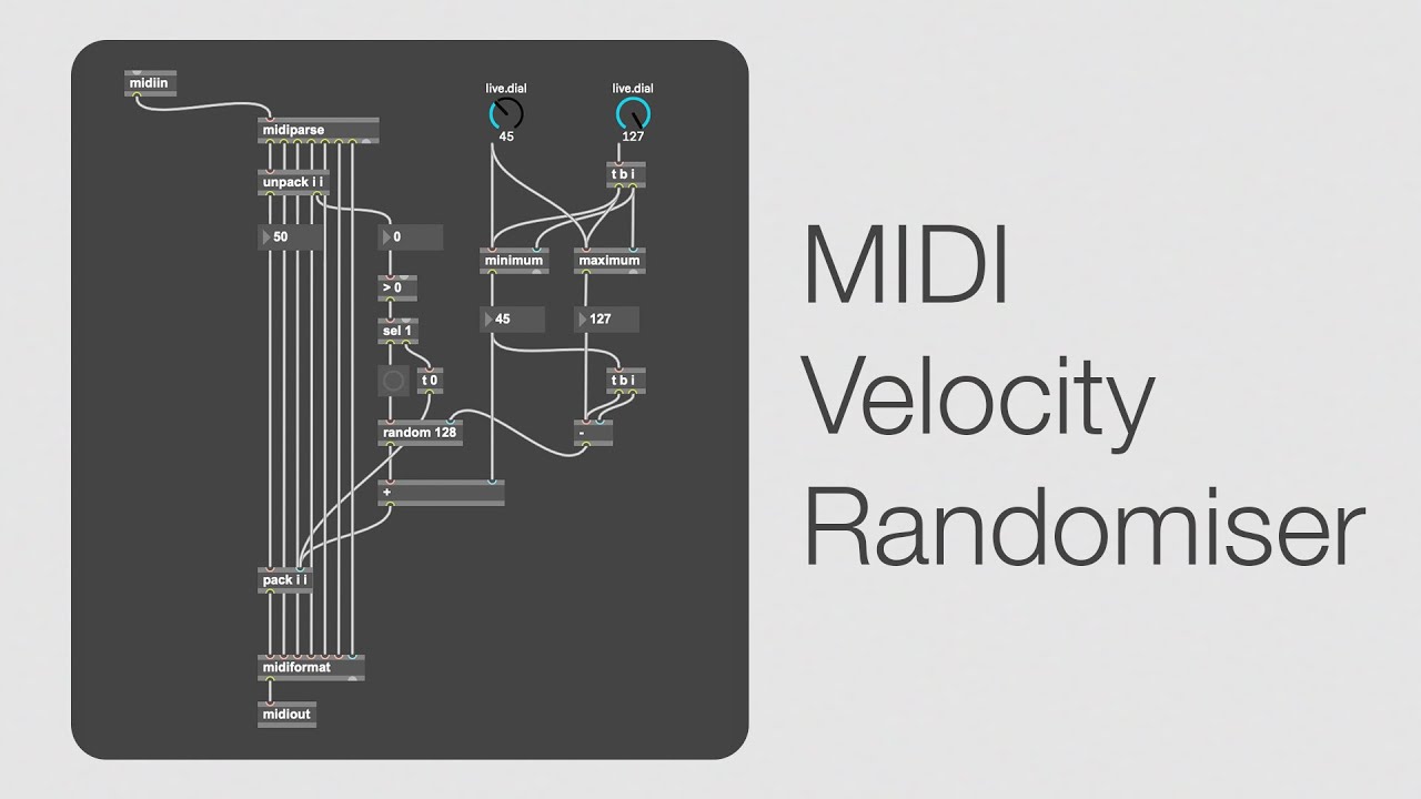 Max4Live - velocity randomisation of MIDI (lesson 12)