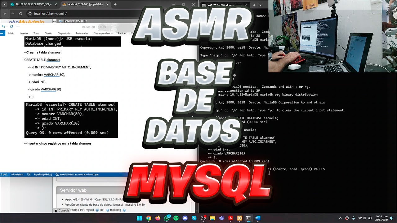 ASMR Estudia conmigo💙, PROGRAMACIÓN DE BASE DE DATOS EN ASMR😴| Relajate viendo mi tarea😴