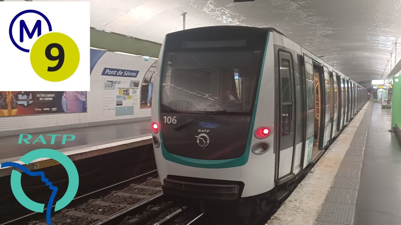 [RATP]Métro Ligne 9 Trajet à Bord un MF01 (STIF) Entre Pont de Sèvres Alma-Marceau