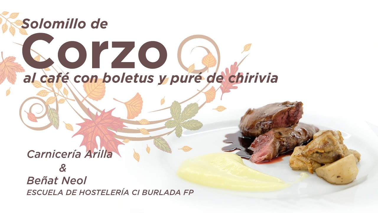 SOLOMILLO DE CORZO AL CAFÉ CON BOLETUS Y PURÉ DE CHIRIVÍA