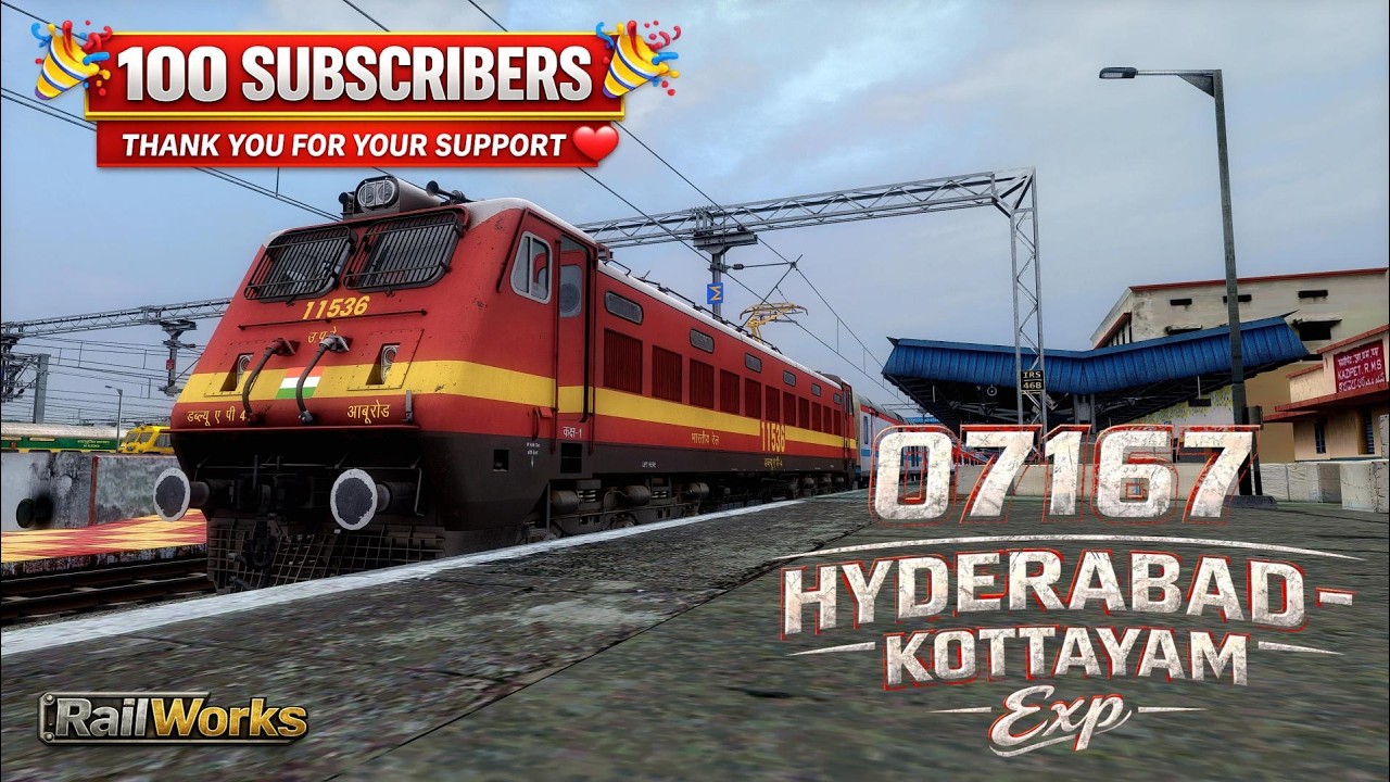07167 Hyderabad - Kottayam Exp P-1 | SC to BG | WAP7 + LHB High Speed Run | Indian Railways
