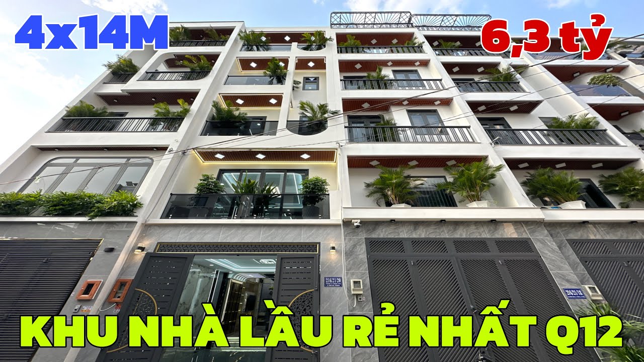 Bán nhà quận 12(753) nhỉnh 6 tỷ nhà 4 lầu xe hơi ngủ trong nhà khu nhà lầu đẹp sát bên gò vấp 