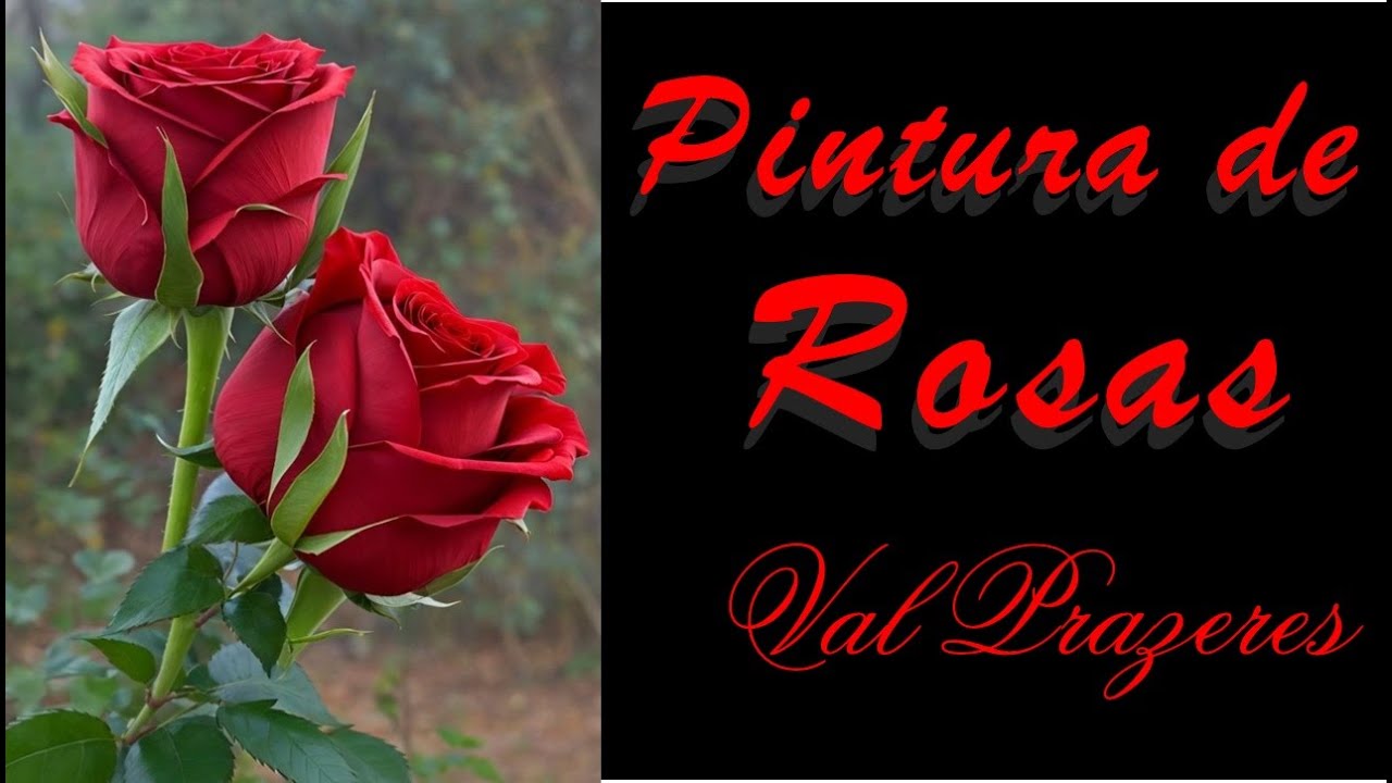 Pintura de rosas vermelhas realistas