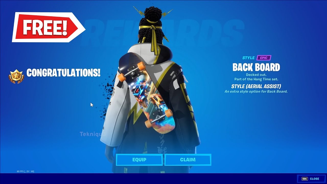 [FREE] How to unlock Back Board Back Bling for FREE   Fortnite Octane Quest