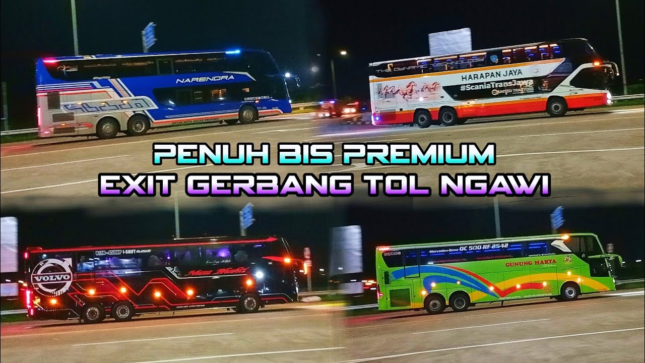 Full Bis Premium Exit Gerbang Tol Ngawi Jelang Natal dan Tahun Baru