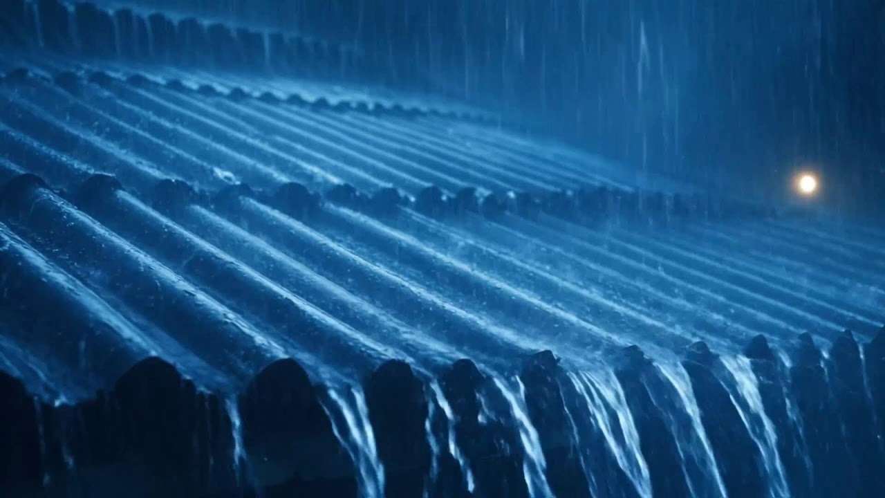 Night Rain Surrounding a Forest Shelter HD