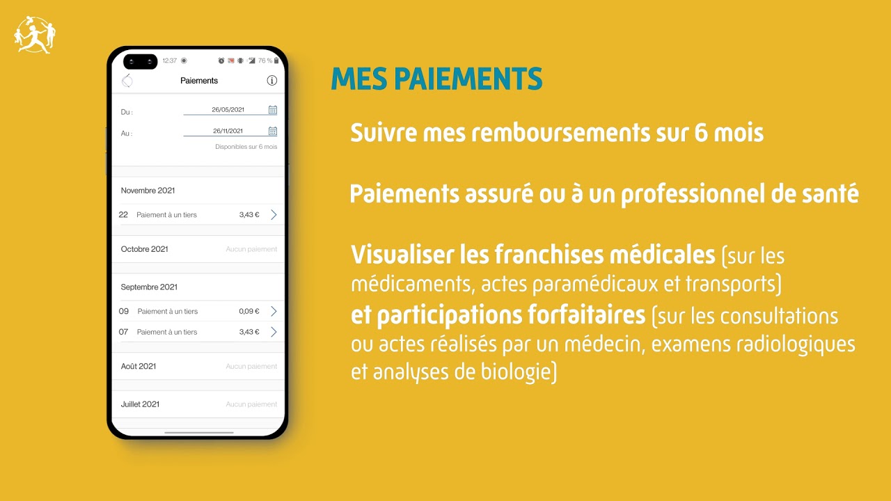 Les fonctionnalités de l'application ameli