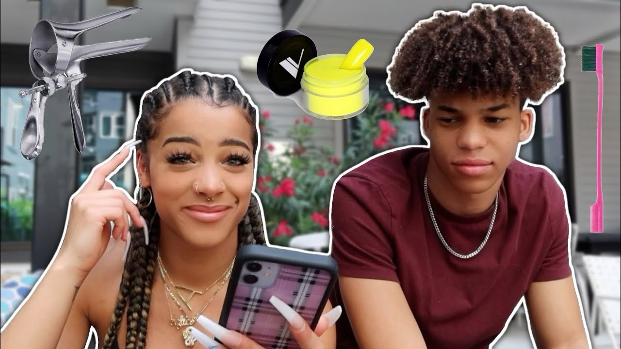 Quizzing My BROTHER On Female Products! | Azlia Williams