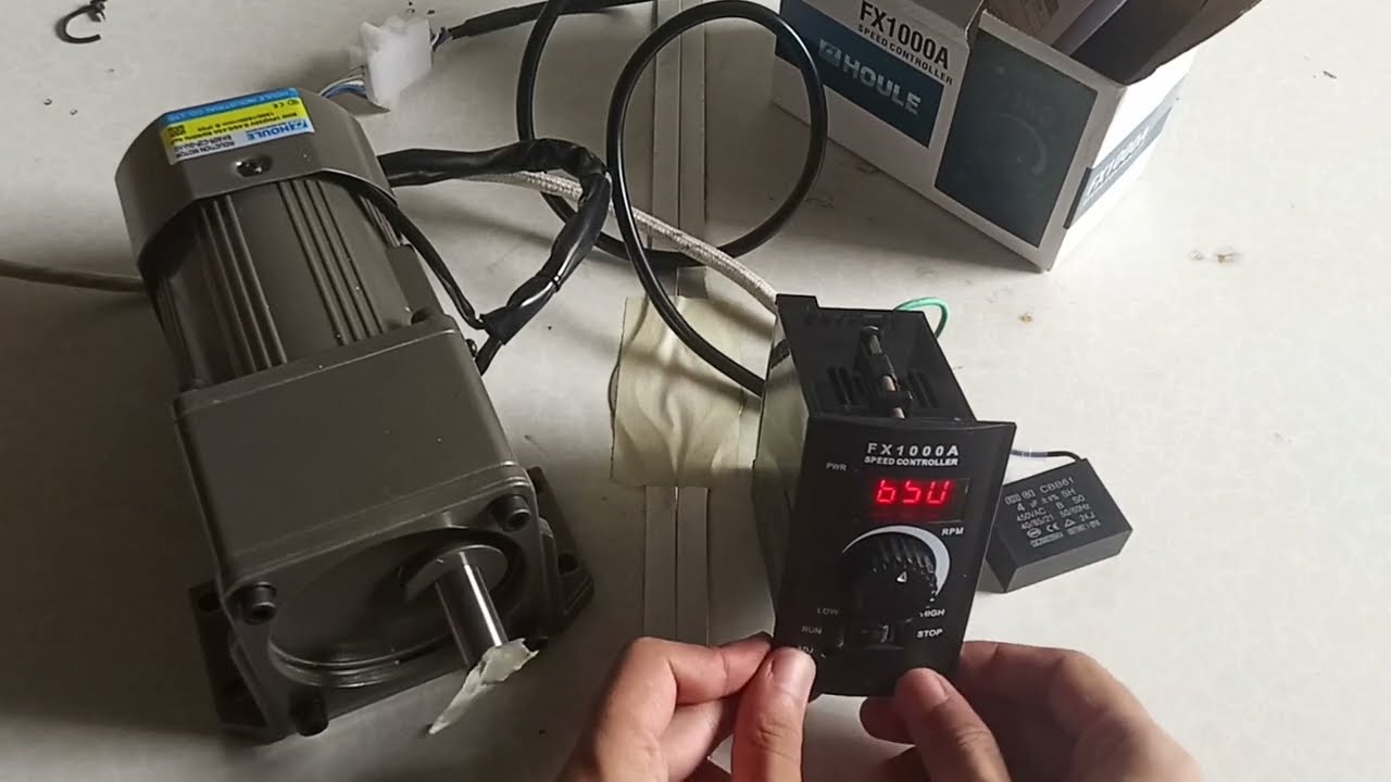 Induction motor gearbox 60W ratio 1:9 || Speed Controller Motor FX1000A #motorgearbox #dinamo