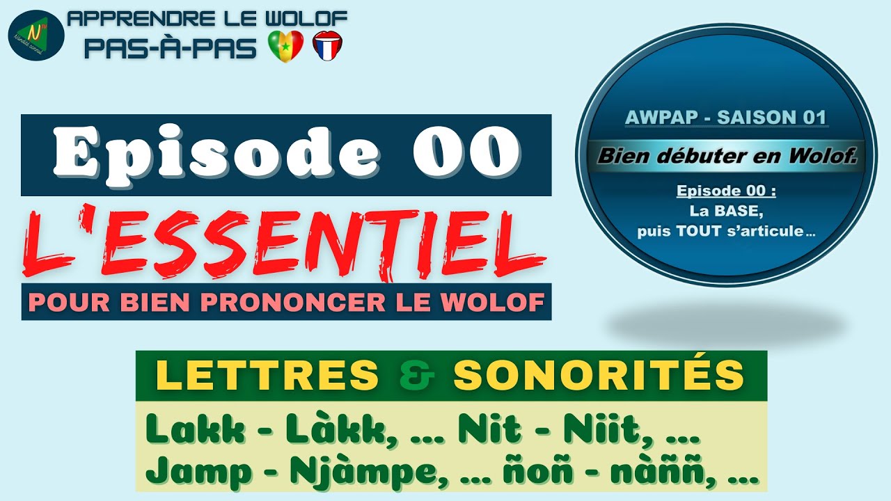 APPRENDRE LE WOLOF pas-à-pas : AWPAP - Saison 01 - Episode 00 : La BASE, puis TOUT s'articule ...