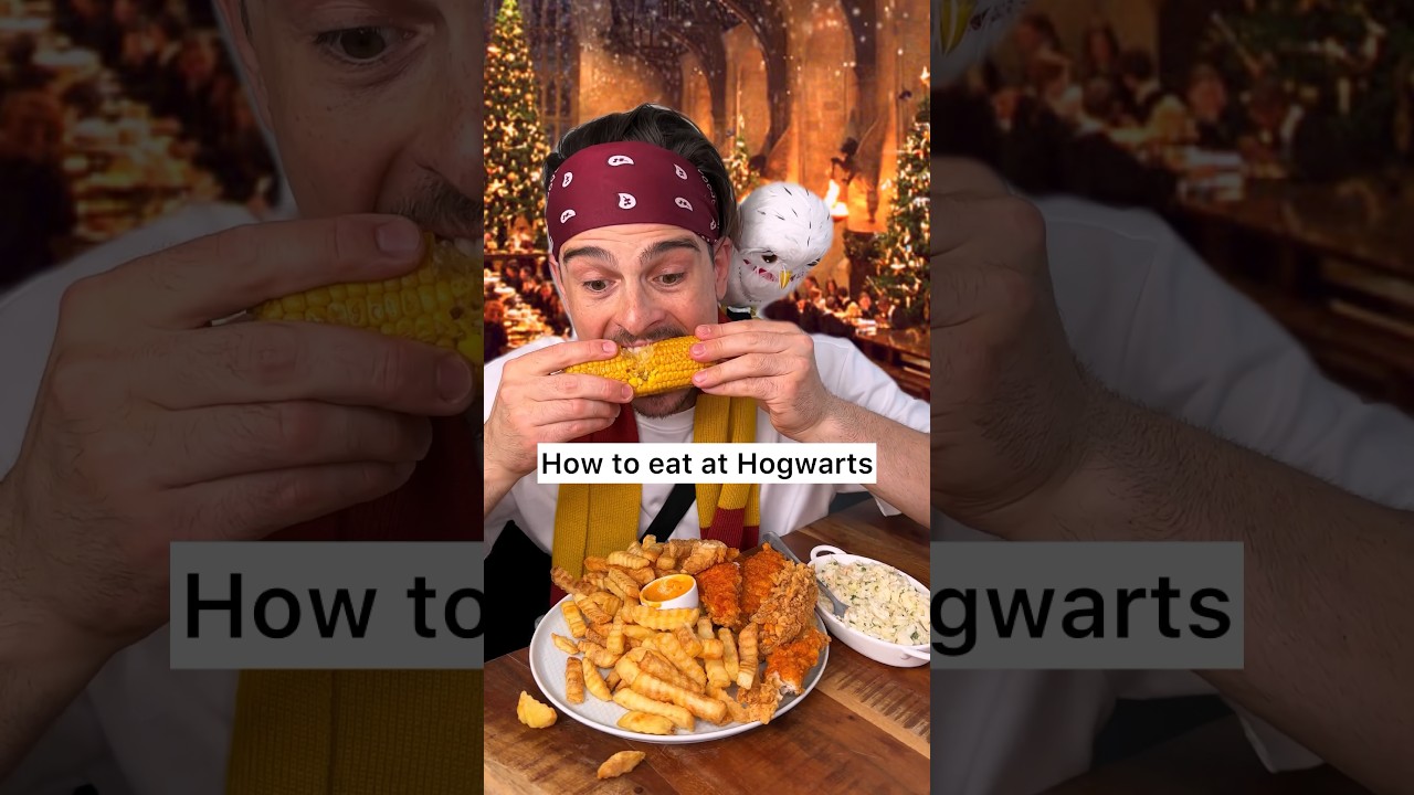 Who would not love to eat ALL the food at Hogwarts?😁❤️🍗🍟| How to eat properly | CHEFKOUDY