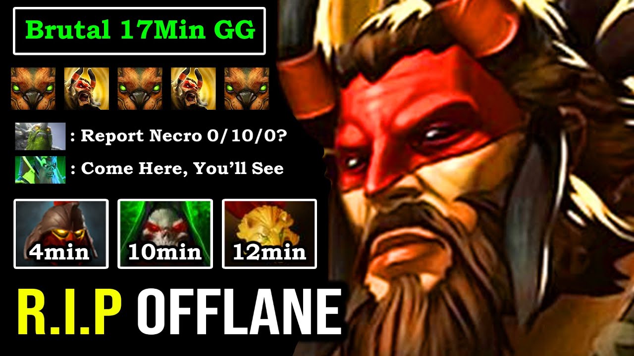 HOW TO OFFLANE BEASTMASTER 17Min GG Deleted Necrophos with Micro Wild Boar 100% IMBA Slow DotA 2