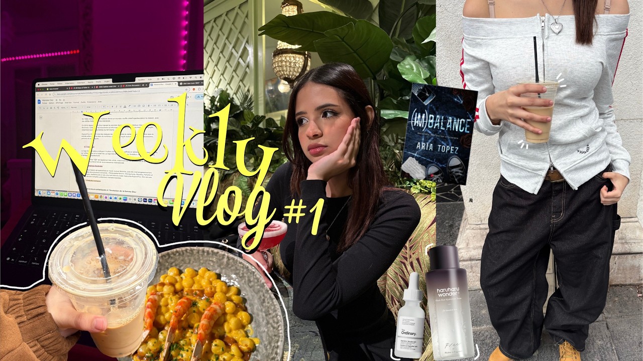 mon premier weekly vlog (outfits, skincare, défilés, lecture, école....)