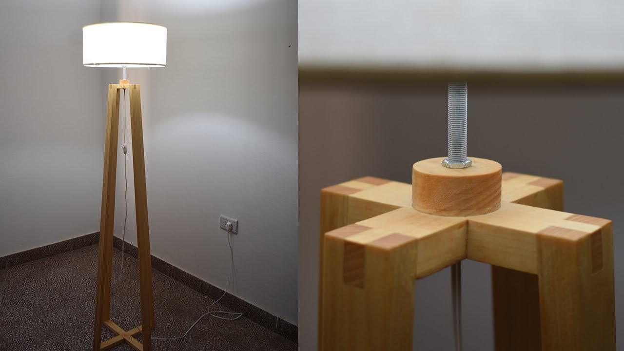 💡💡 Cómo HACER LÁMPARA de PIE en MADERA estilo NÓRDICO - DIY WOODEN LAMP