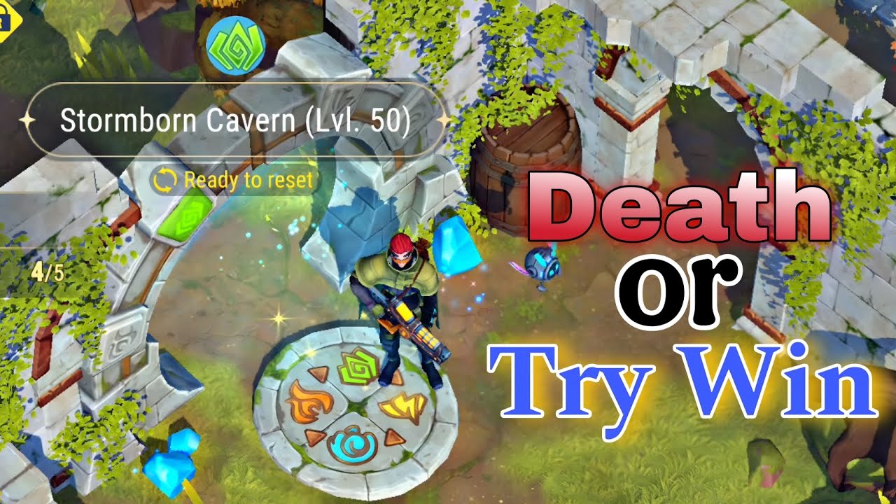 Frist visit Stormborn Cavern in Level 50 | Death & Try again win.