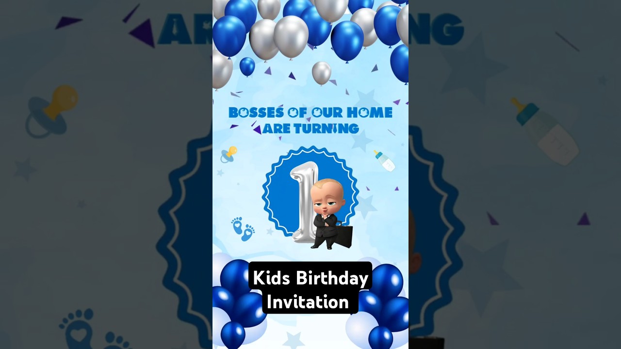 Boss Baby Invitation Card | Kids Birthday Invite | Birthday Invitations #birthdayinvitation