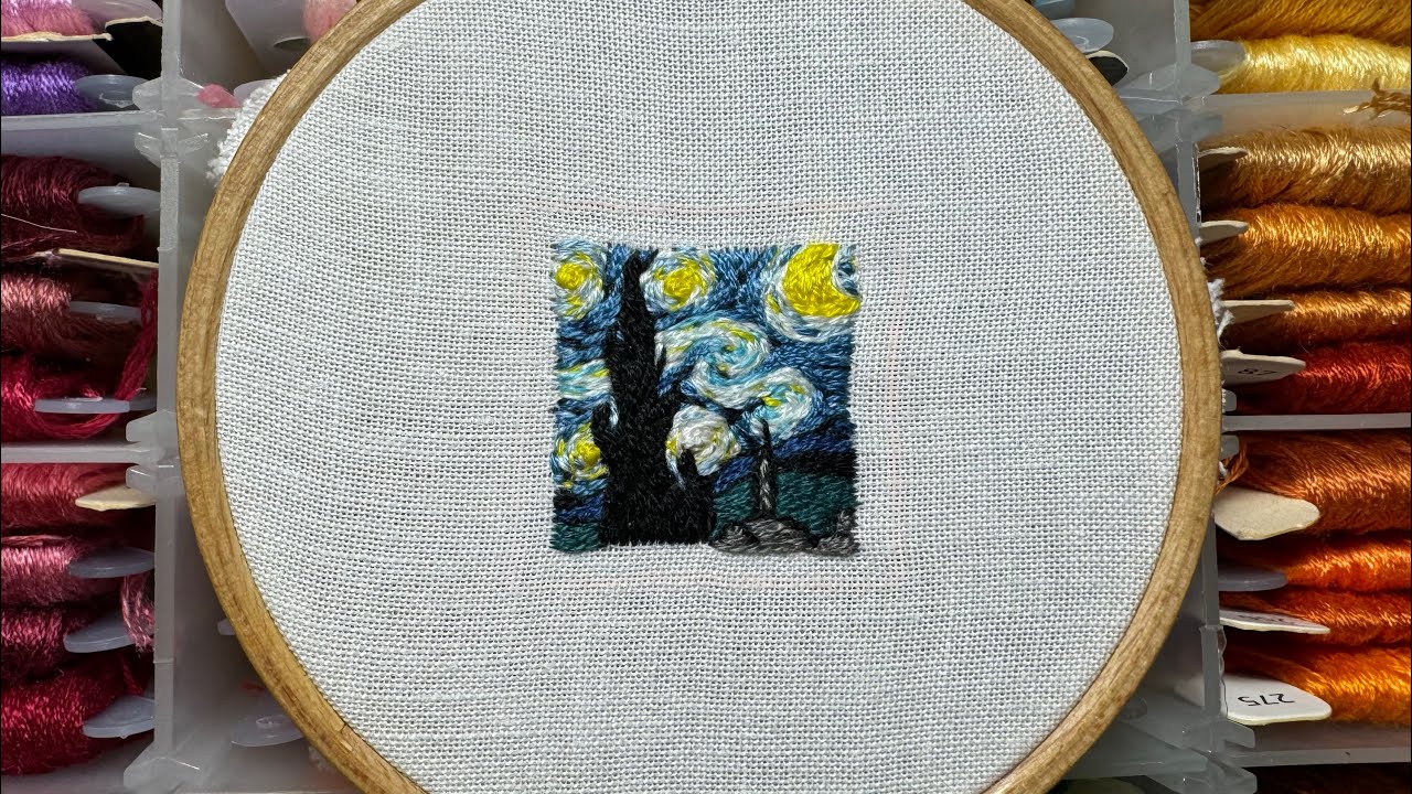 Hand Embroidery - Starry Night - Van Gogh ✨