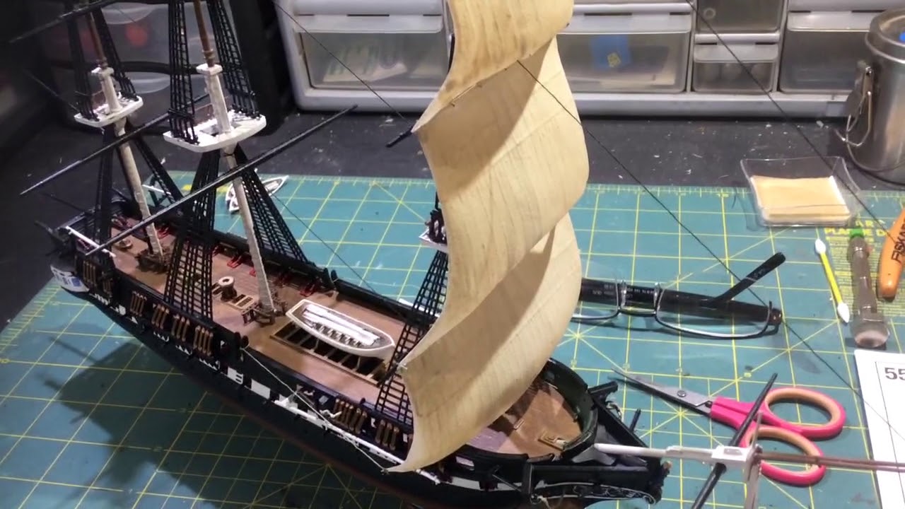 Update on rigging USS Constitution. Sails going on.