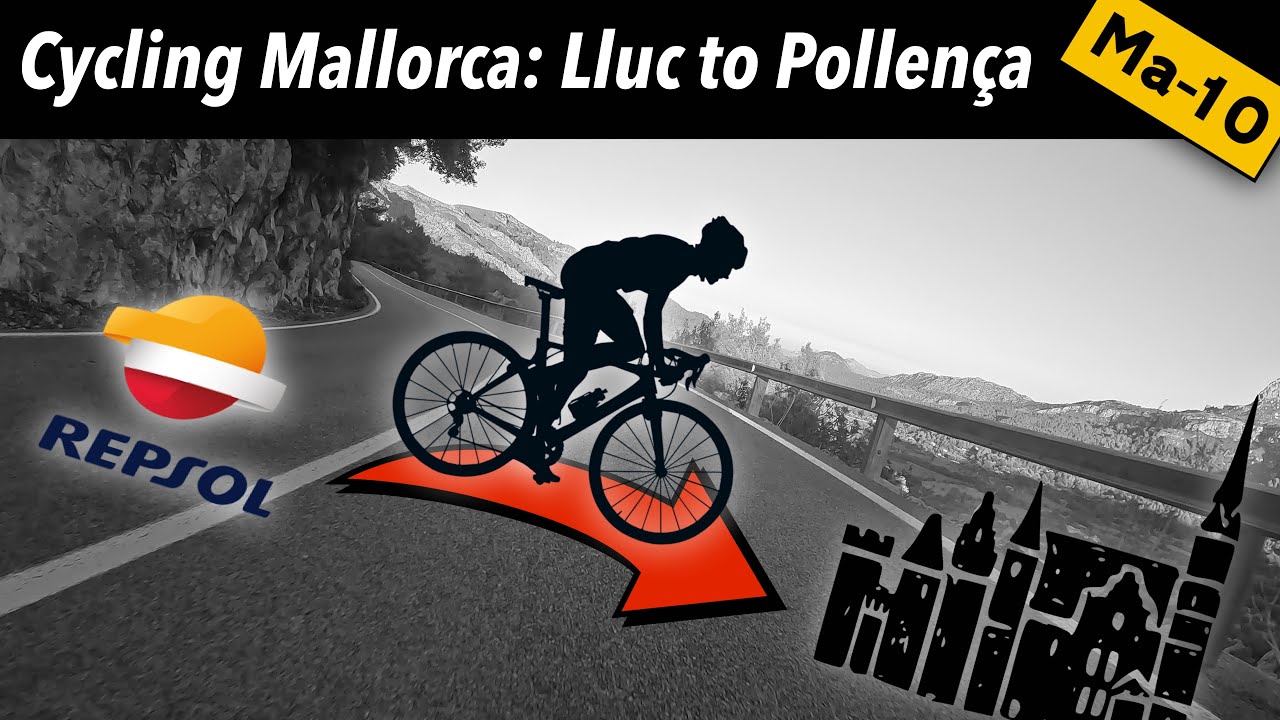 Mallorca Cycling: Lluc to Pollença - Full route descending Ma-10 Repsol garage cafe monastery Strava