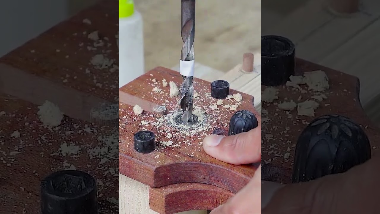 Hole punching technique to connect the planks​ #woodworking #shorts
