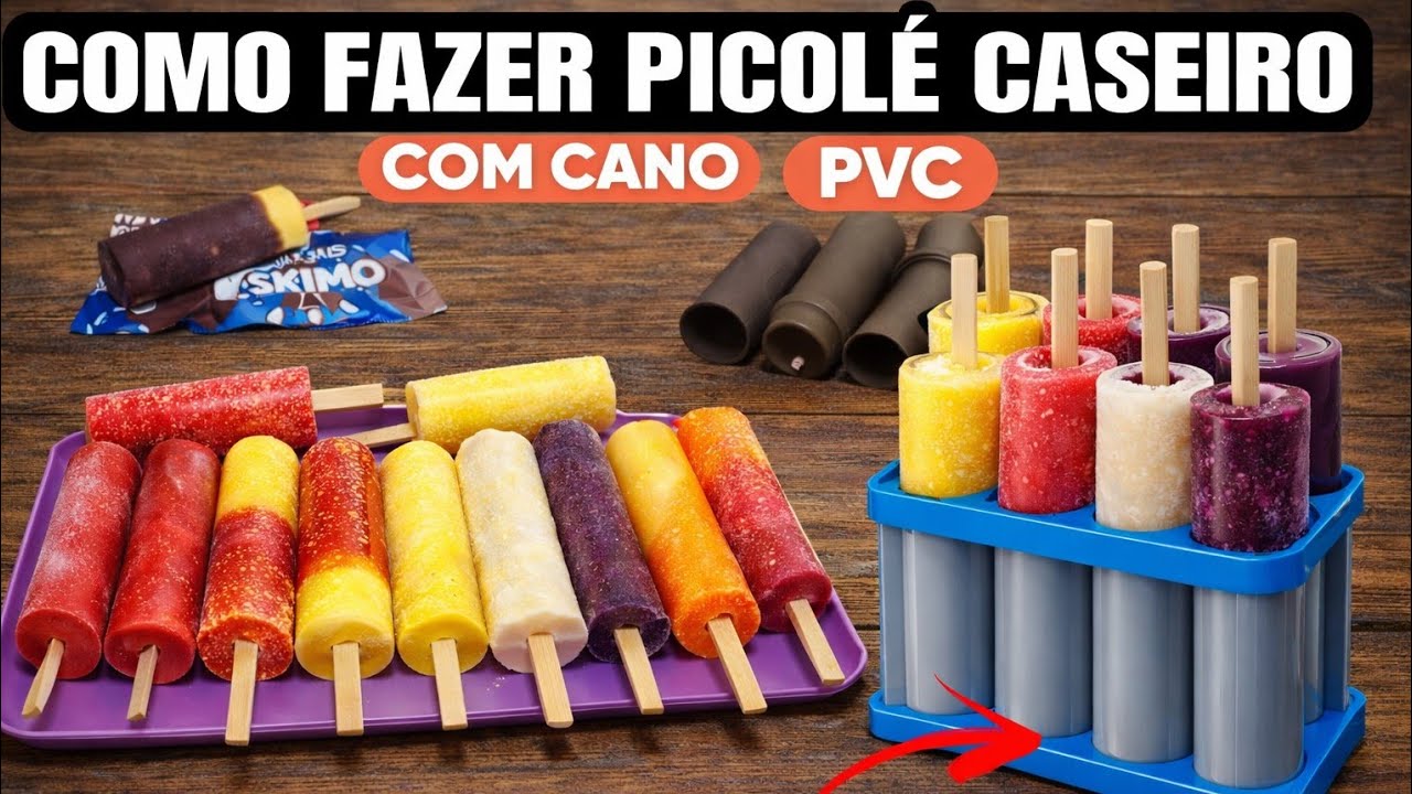 COMO FAZER FORMA DE PICOLÉ CASEIRA+ PICOLÉ CASEIRO CREMOSO 