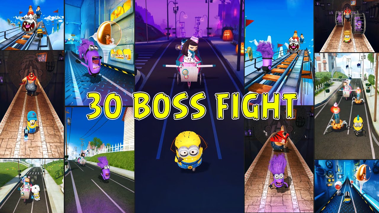 Minion Rush Boss Fight - 30 Boss Battles (Vector, Meena, Villaintriloquist, El Macho) | PC 4K