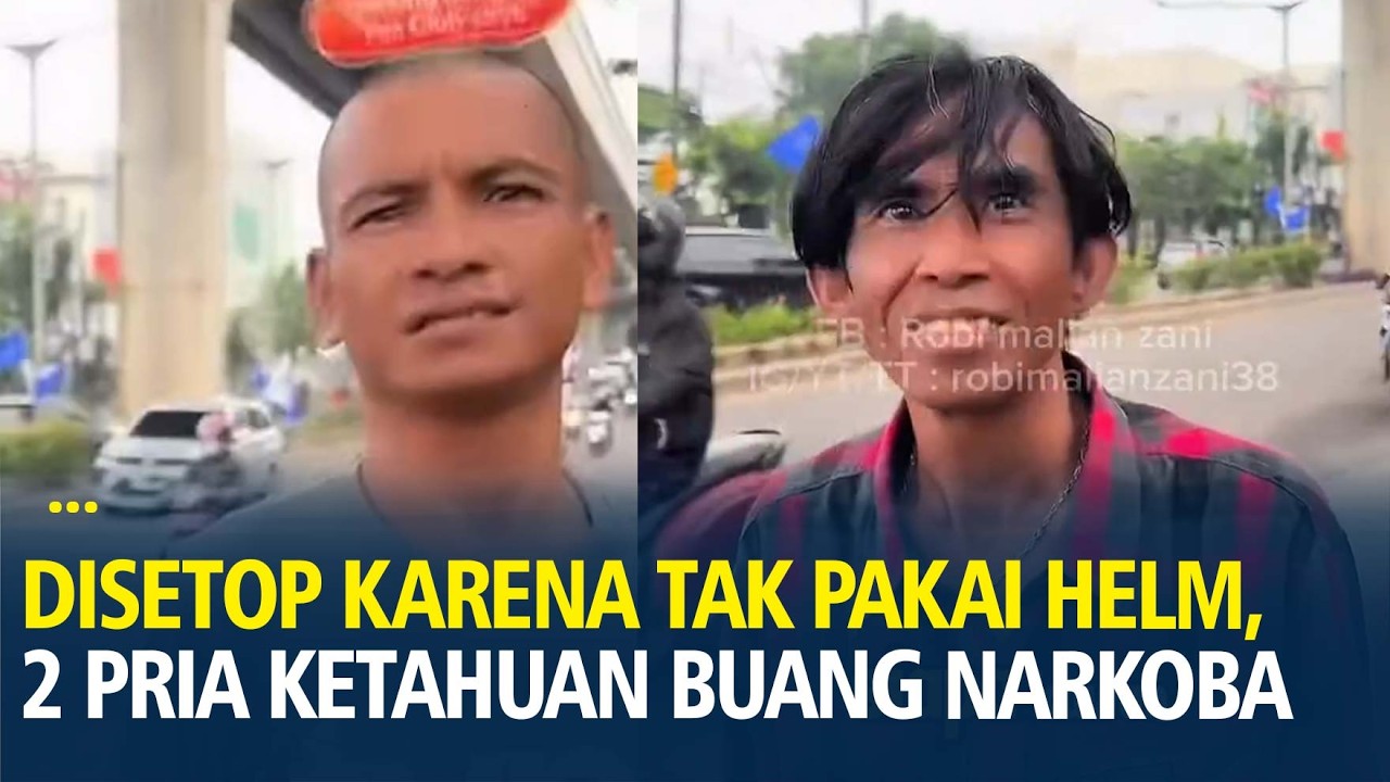 Disetop Karena Tak Pakai Helm, 2 Pria di Palembang Malah Ketahuan Buang Narkoba
