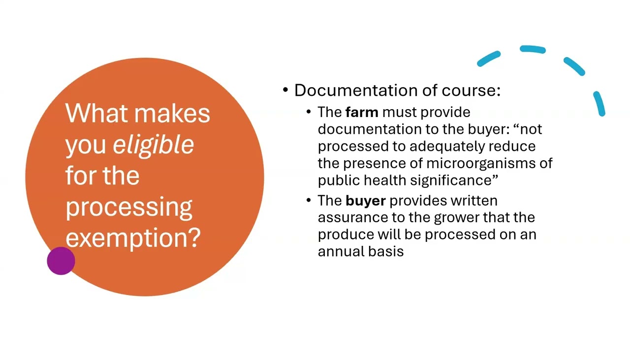 FSMA Produce Safety Rule Processing Exemptions